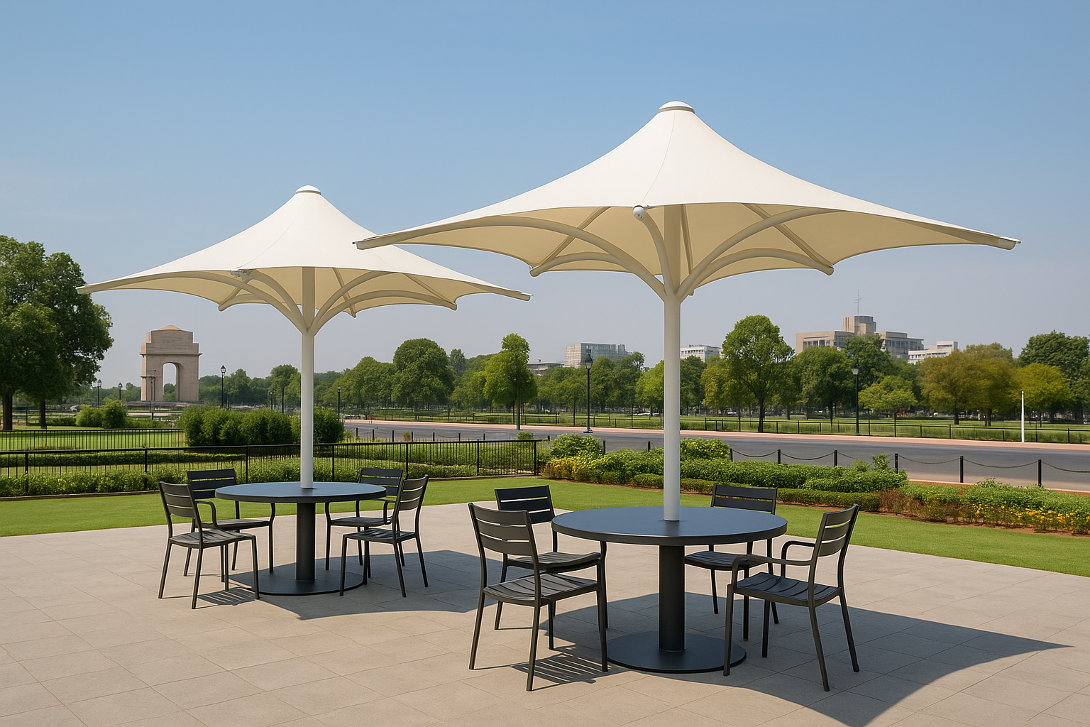 Integrated Tensile Umbrella Tables