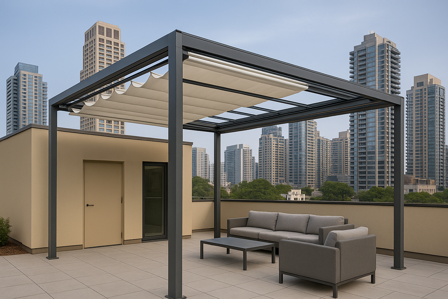 Pergolas with Retractable Fabric Tops 2